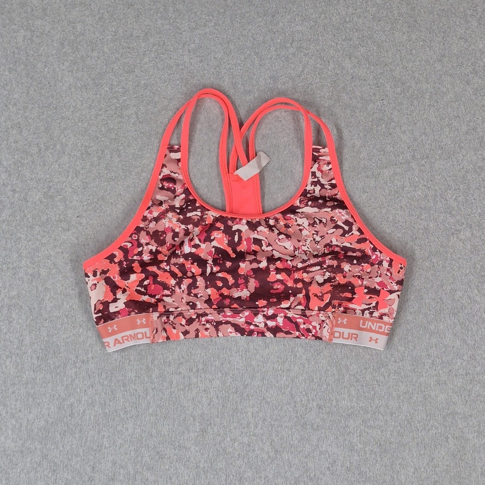 Under Armour Girls Sports Bra YXL Pink Camouflage Wireless Racerback